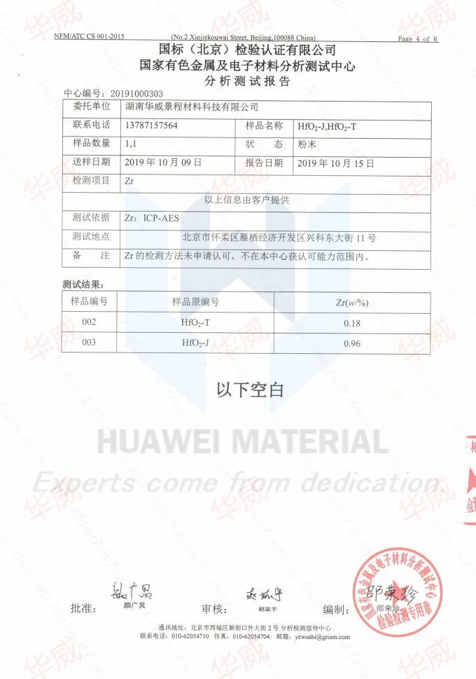 hafnium dioxide HfO2 Inspection report 1 20191015 (2)(1)